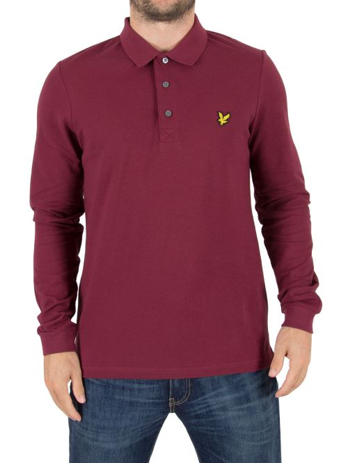 Lyle & Scott Homme Logo Longsleeved Polo, Rouge