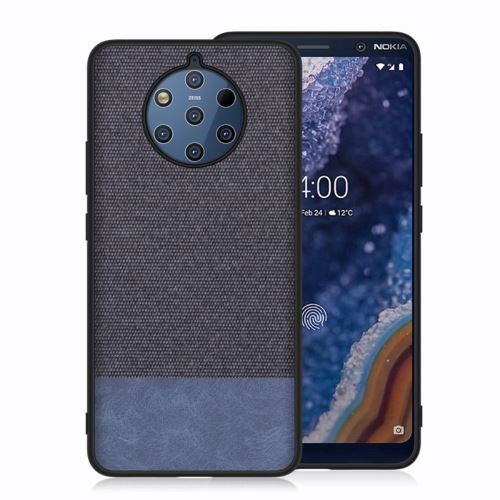 Etui en PU torchon bleu foncé/bleu foncé pour votre Nokia 9 PureView