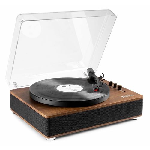 Fenton RP162 - Platine vinyle r&eacute;tro hifi avec Bluetooth et haut-parleurs - Brun