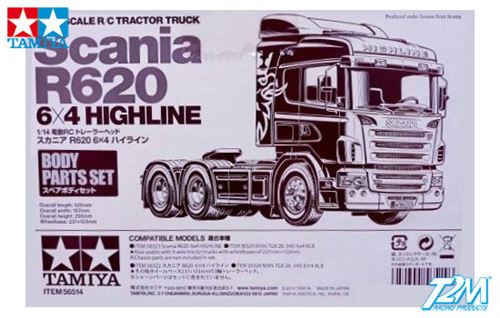 Carrosserie Scania R620 6X4 Echelle : 1/14 Tamiya