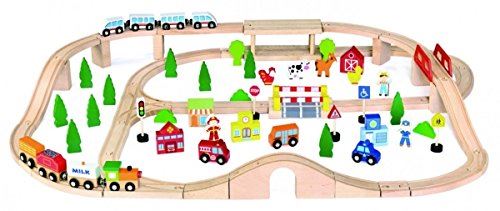 Viga Toys - 50998 - Circuit De Train Miniature Et Rail - 90 Pièces
