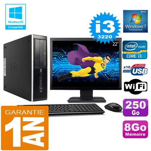 Pc hp compaq 8300 sff core i3-3220 ram 8go disque 250 go wifi w7 ecran 22' État correct - Hewlett-Packard reconditionné disponible sur Fnac