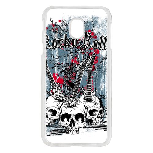 Coque heavymetal rock n roll skulls compatible galaxy j7 2017 transparent