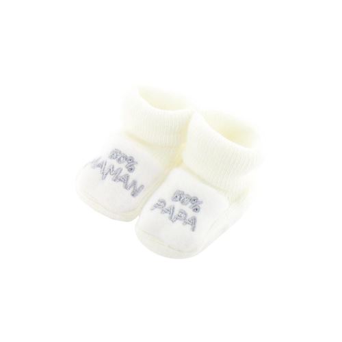 Chaussons pour bébé 0 à 3 Mois blanc - 50 Maman 50 Papa