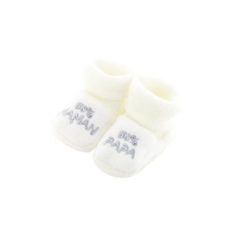 Chaussons Pour Bebe 0 A 3 Mois Blanc 50 Maman 50 Papa Autres Cadeaux Naissance Achat Prix Fnac