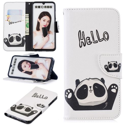 Etui en PU feuille de papier pour l'impression de motifs adorable panda pour votre Huawei P Smart (2019)/Honor 10 Lite