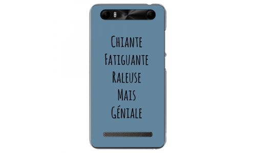 Coque souple pour Konrow Just5 avec impression Motifs Chiante mais Géniale bleu