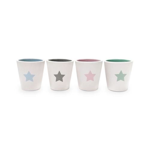 Yoko design set de 4 tasses expresso star en céramique blanc 1404-7830
