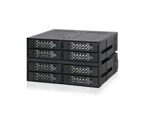 Icy Dock ToughArmor MB508SP-B Backplane cage robuste 8 baies pour SSD / HDD 2,5 SATA / SAS, pour 2 baies externe 5.25