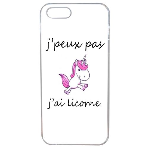 Lapinette - Etui Housse Coque Originale Humour J'peux Pas J'ai Licorne Apple Iphone 5 - 5s