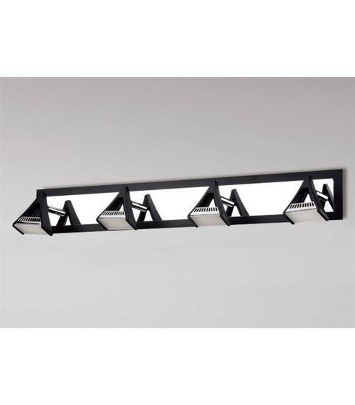 Spot Filippo 4 Ampoules LED 20W 3000K, 1750lm, noir mat/chrome poli