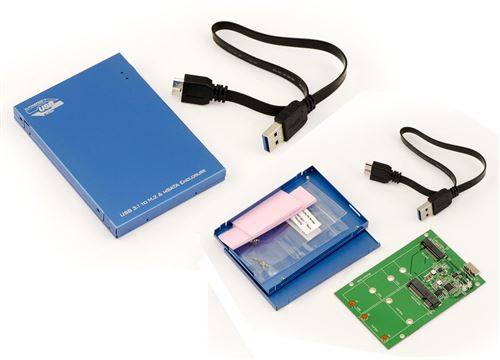 Boitier Aluminium USB 3.1 Pour SSD M.2 NGFF et mSATA HAUTES PERFORMANCES