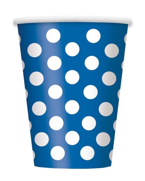 Haza Original tasses de fête pointillées 35 cl bleu/blanc 6 pièces