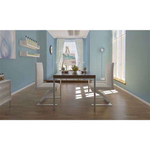 Chaises de salle &agrave; manger 2 pcs Blanc Similicuir