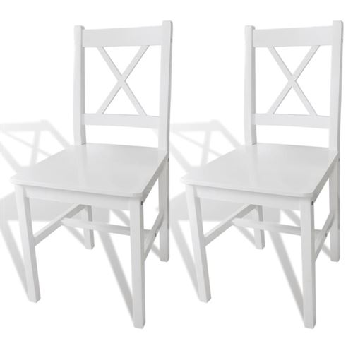 Vidaxl vidaXL Chaises de salle manger 2 pcs Blanc Bois de pin