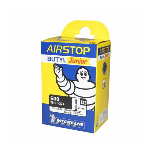 Chambre a air velo 600 x 28-37a michelin d3 valve presta 36mm 128g (24x1 3-8)