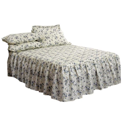 Emma Barclay - Ensemble couvre-lit et taie d'oreiller à motif fleur Beverly (Lit King Size) (Bleu) - UTMS445