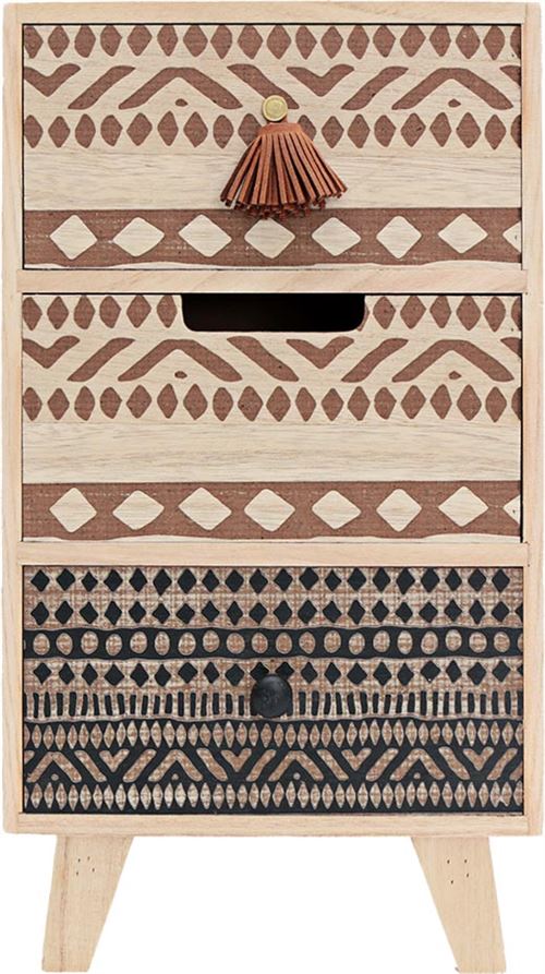 Sil - Petit rangement 3 tiroirs motifs ethniques