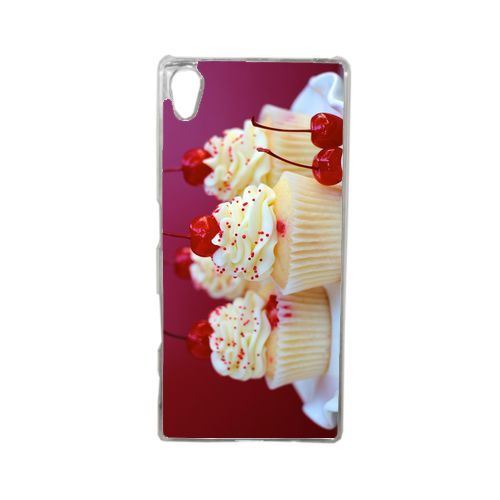 Coque cupcakes cerise amande compatible sony xperia z5 transparent