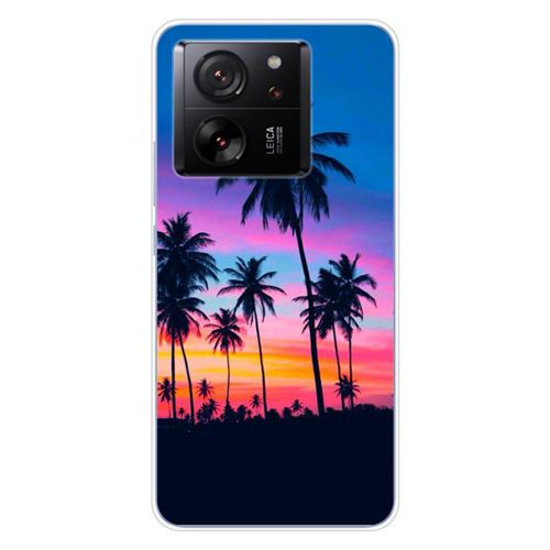 Coque en silicone imprimée compatible Xiaomi 13T Palmiers colorés