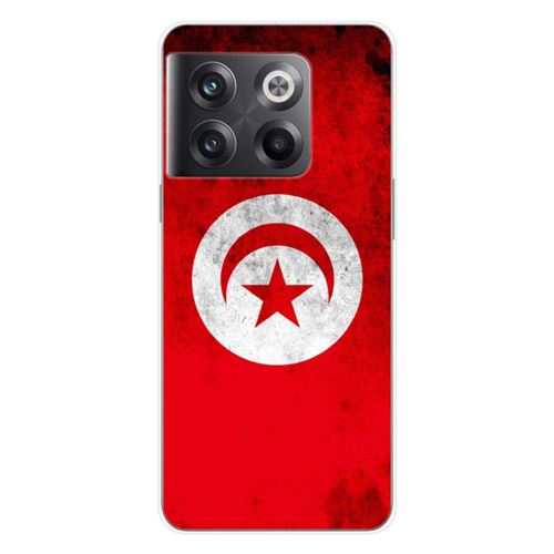 Coque en silicone imprimée compatible OnePlus 10T 5G Drapeau Tunisie