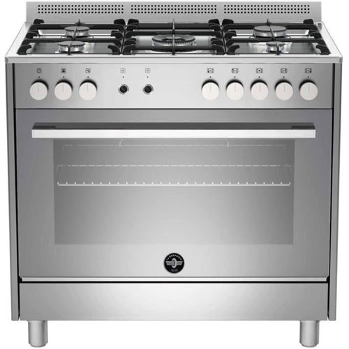 Germania Futura TUS95C61LDX - Cuisinière - pose libre - largeur : 90 cm - profondeur : 60 cm - hauteur : 88 cm - avec système auto-nettoyant - acier inoxydable