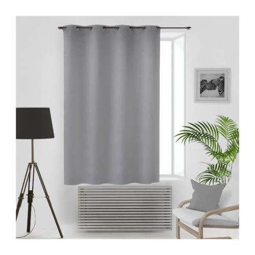 soleil d'ocre rideau occultant a oeillets 140x180 cm gris