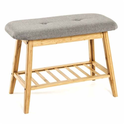 GENERIQUE - Meuble à chaussures et banc Emma - 60cm - Gris - Image 3