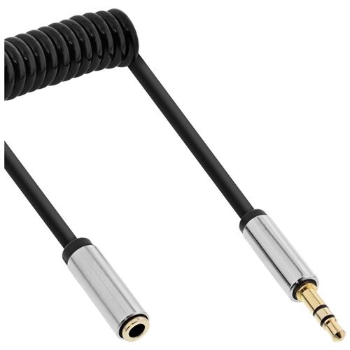 Inline Câble Spiralé Inline® Slim Audio 3,5 Mm M / F, 4 Broches, Stéréo, 2 M