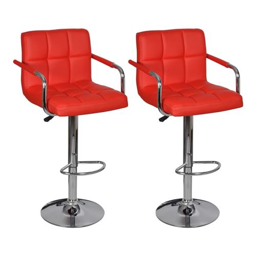 vidaXL Tabouret de bar avec accoudoir 2 pcs Rouge