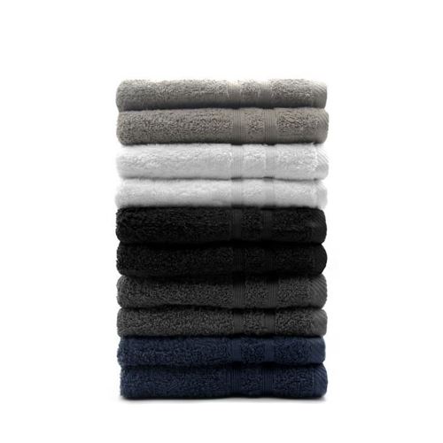 serviette de bain - drap de bain lot de 10 serviettes de toilette assorties - 50 x 100 cm - 100% coton