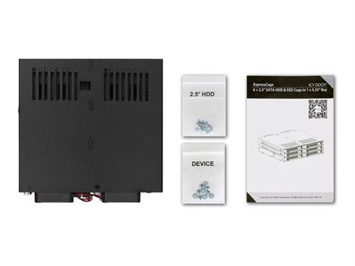 Icy Dock Rack amovible pour 6 x 2,5 (6,4) SATA/SAS SSD/HDD dans 1 x 5,25 (13,3 cm) – Icy Dock ExpressCage MB326SP-B