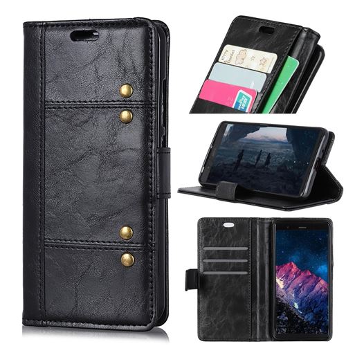 Etui en PU rivet décor noir pour votre Nokia 3.1 Plus