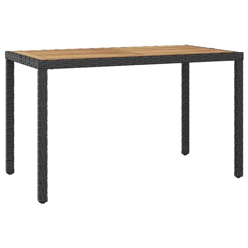 Vidaxl Noir/Marron Table De Jardin Table De Terrasse Table De Patio Table De Balcon Table D'extérieur Et 123X60x74 Cm Bois D'acacia Solide