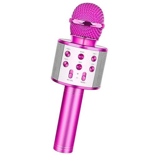 Microphone sans fil Bluetooth karaoké portable professionnel de KTV-rose