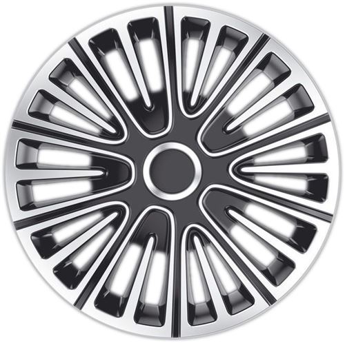 AutoStyle Bouchons de moyeu Motion 14 pouces ABS argent / noir lot de 4