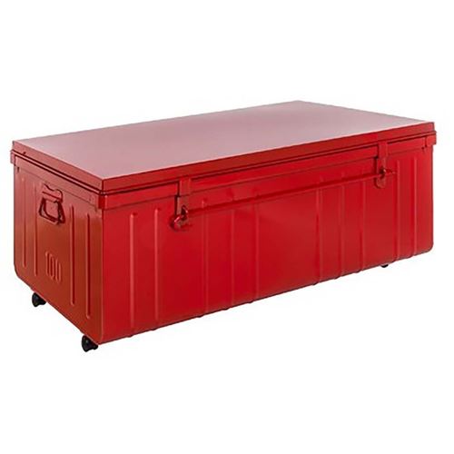 Pierre Henry - Table basse en acier sur roulettes Habitat 90 cm rouge