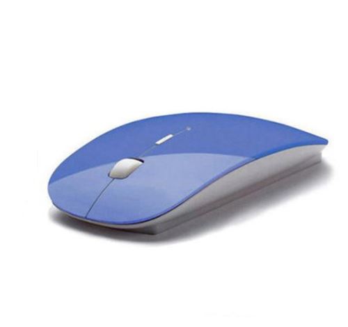 Souris Ultra Plate pour PC Sans Fil USB Capteur Optique 3 Boutons Universelle (BLEU)