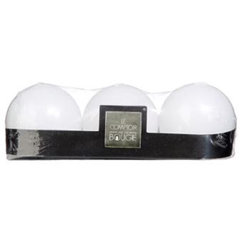 Atmosphera Créateur d'intérieur - Lot de 3 Bougies Boules "Many" 6cm Blanc - 1