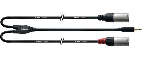Cordial Câble Y Bretelle Minijack Stéréo/2 XLR Mâle Longs 1,5 M Câbles adaptateur