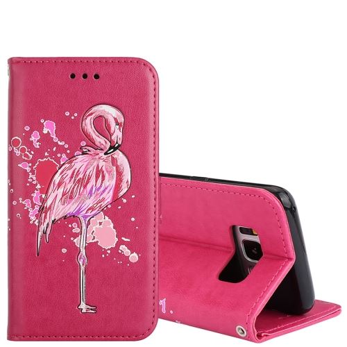 Galaxy S8 Housse Etui Cuir PU flamand rose Magenta ALS52759