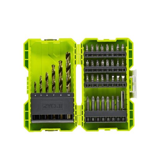 Coffret Antichocs Empilable Ryobi 38 Accessoires De Perçage-Vissage - Porte Embouts Rak38Sdd