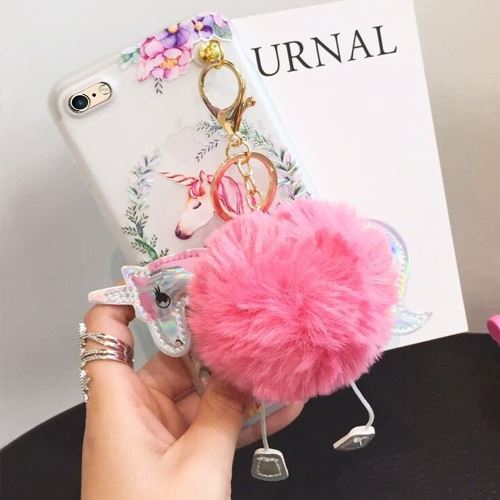 iPhone 6 Plus & 6s Plus Coque Protection TPU Licorne pompom Rose ALS54072