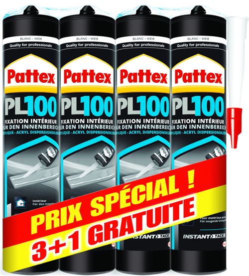 Lot 3 Cartouches Pl 100 + 1 Gratuite - Pattex