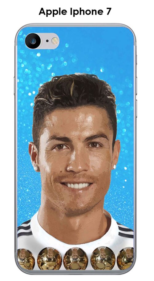 Coque TPU gel souple Apple iphone 7 & iphone 8 design Ronaldo fond bleu