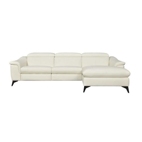 HOUSTON Canape dangle droit 1 place relax electrique - Cuir beige - L 268 x P 103 x H x 76 cm