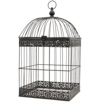 Grande Cage Oiseaux Bougie Carré Marron 62 Cm X 34 Cm X 34