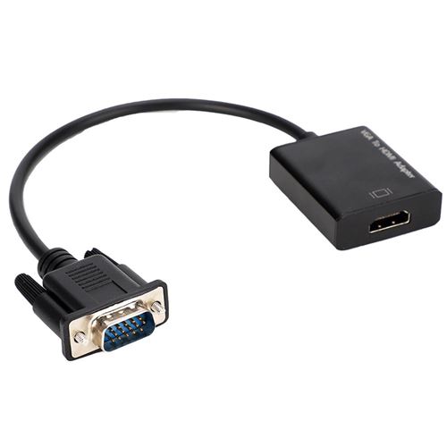 VGA vers 1080P Adaptateur convertisseur HDMI avec interface audio pour ordinateur portable TV Projecteur