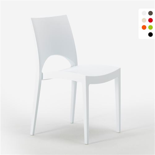 Grand Soleil - 24 Chaises Paris Grand Soleil en polypropylène Restaurant bar café promo stock, Couleur: Blanc