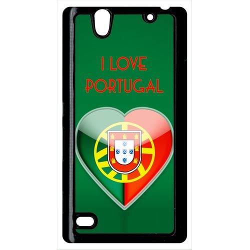 Coque Coeur Love Portugal Compatible Sony Xperia C4 Transparent